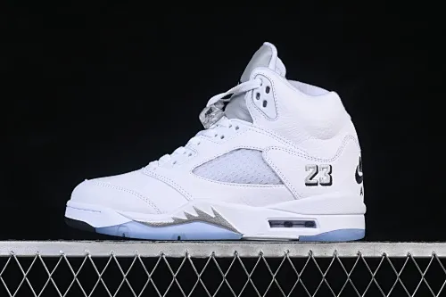 All categories Air Jordan Jordan series basketball shoes Air Jordan 5 Air Jordan 5 Retro "White Metallic" AJ5 Joe 5 Silver HQ7978-103